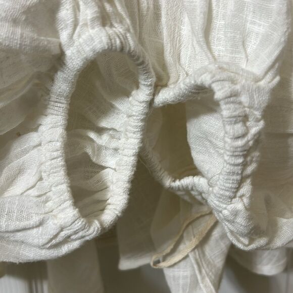 Free people Off-White Ruffle Cotton Top(Size Small) - Picture 9 of 9